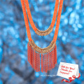 Ethnic Orange Tassel Evening Dress Accessories Jewelry Necklace Gifts